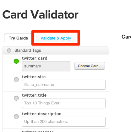 Card Validator | Twitter Developers 1