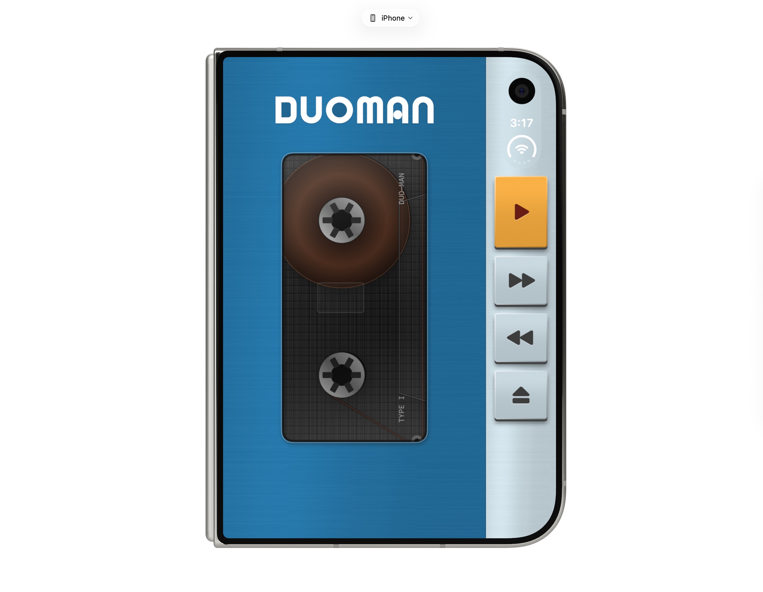 Duo-Manのカセットプレーヤー風画面